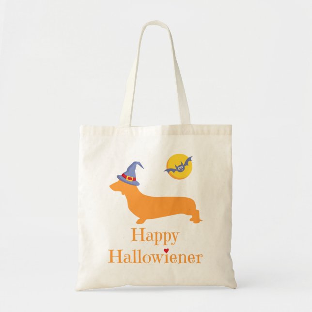 Bolsa Tote Dachshund Halloween Dift Engraçado Wiener (Frente)