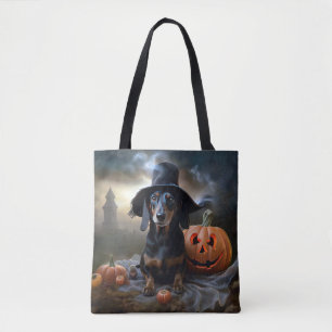 Bolsa Tote Dachshund Halloween Scary
