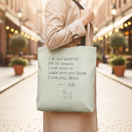 Bolsa Tote Dachshund Love Message Personalized Sage Green