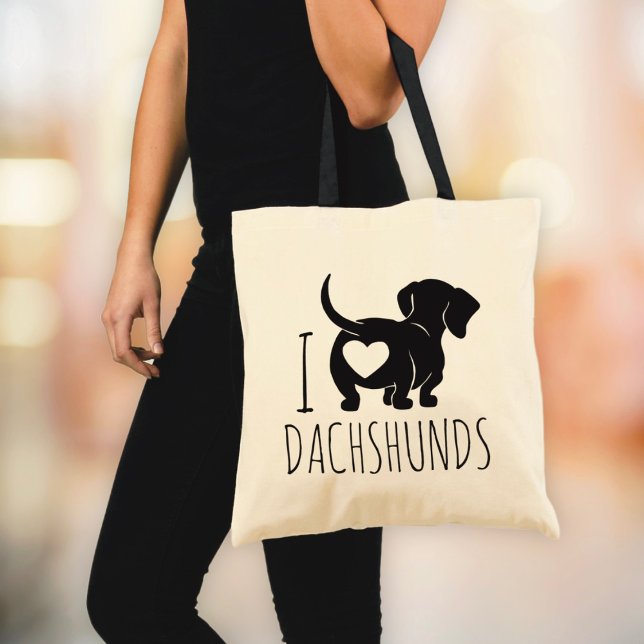 Bolsa Tote Dachshund Love Tote Bag (Criador carregado)