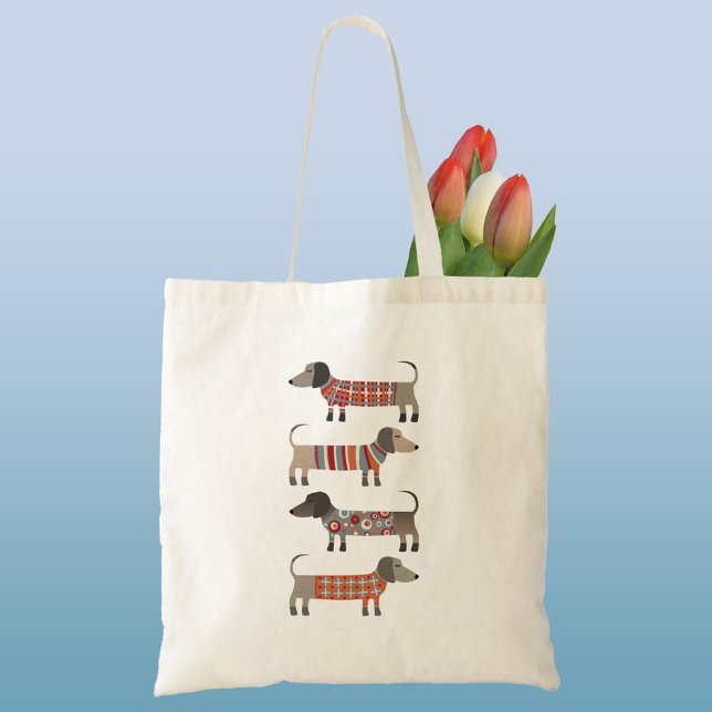 Bolsa Tote Dachshund Sausage Dog Art (Dachshund Wiener Sausage Dog tote bag)