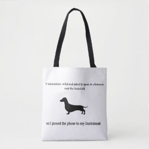 Bolsa Tote Dachshund Silhouette Funny