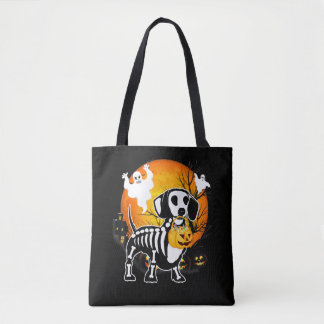 Bolsa Tote Dachshund Skeleton Halloween Happy Pumpkin Gift