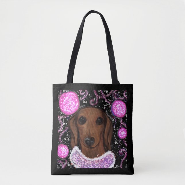 Bolsa Tote Dachshund Vermelho (Frente)