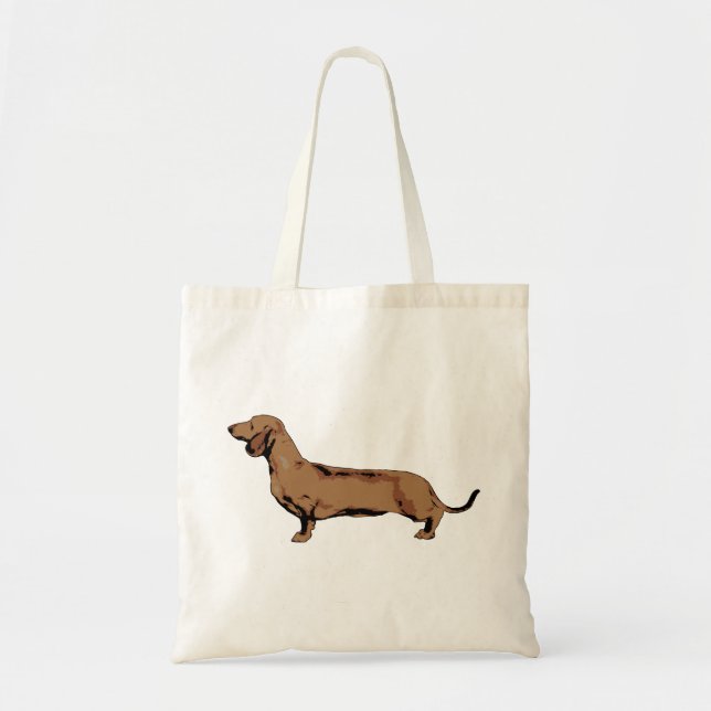 Bolsa Tote Dachshund vermelho (Frente)