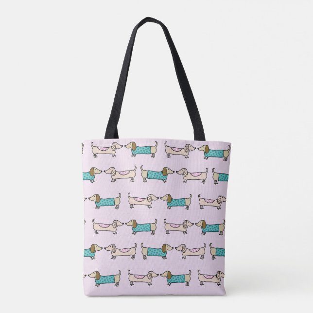 Bolsa Tote Dachshunds bonitos (Verso)