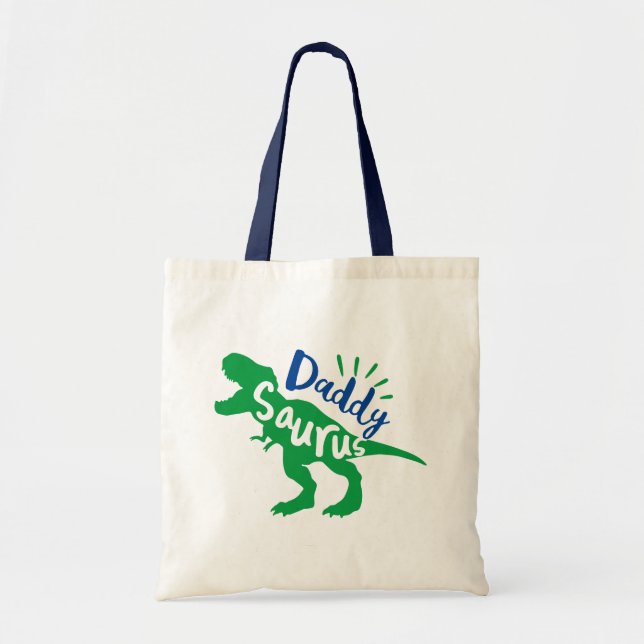 Bolsa Tote Daddy Saurus T-Rex Silhouette (Frente)