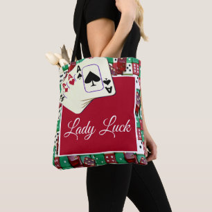 Bolsa Tote Dados e cartões do casino de Las Vegas com senhor