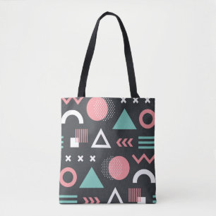 Bolsa Tote Dados geométricos da safra: design sem costura.