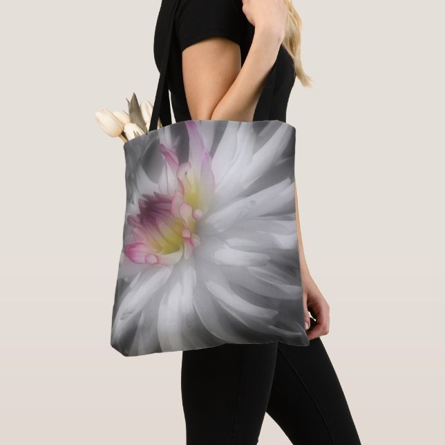 Bolsa Tote Dahlia Flor Cor Parcial (Close Up)