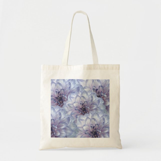 Bolsa Tote Dahlia flores lilac lavanda azul elegante floral (Frente)