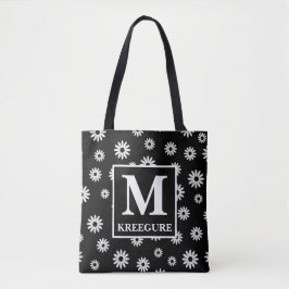 Bolsa Tote Daisies Clássicas da Série BW Monogramadas