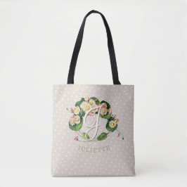 Bolsa Tote Daisies Wreath com Monograma e Nome para Personali