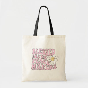 Bolsa Tote Daisy and Peace Makers Slogan