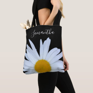 Bolsa Tote Daisy Black White Script