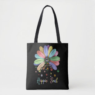 Bolsa Tote Daisy Peace Sign Hippie Soul Flower Lovers