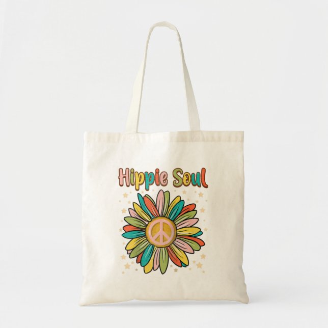 Bolsa Tote Daisy Peace Sinal Hippie Soul Cute Daisy (Frente)