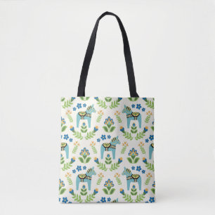 Bolsa Tote Dala Horses Teal Sueco