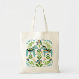 Bolsa Tote Dala Horses Teal Sueco