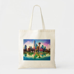 Bolsa Tote Dallas Skyline Abstrato Art
