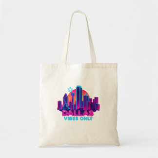 Bolsa Tote Dallas Vibes Only – Neon Skyline 1980s Synthwave A