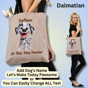 Bolsa Tote Dalmáata - Adicionar nome de cão, alterar texto