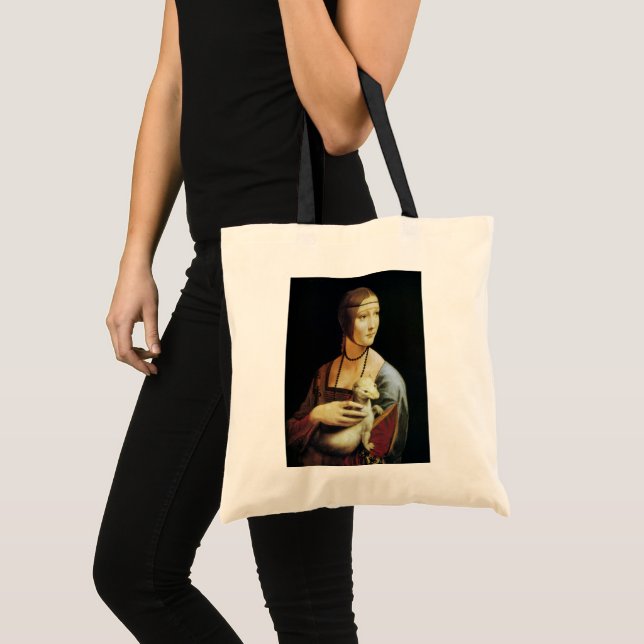 Bolsa Tote Dama com Arminho de Leonardo da Vinci (Frente (produto))