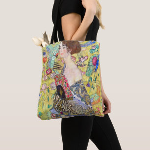 Bolsa Tote Dama com Leque de Gustav Klimt, Japonismo Vintage