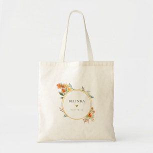 Bolsa Tote Dama de Honor Floral de Outono