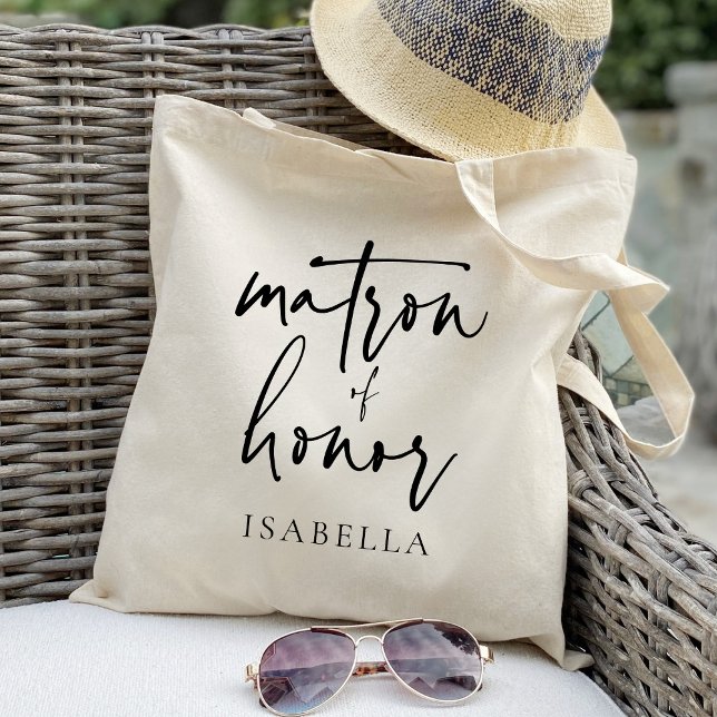 Bolsa Tote Dama de honra caligráfica presente de casamento ch (Criador carregado)