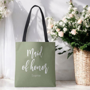Bolsa Tote Dama de Honra Casamento Verde Sage 