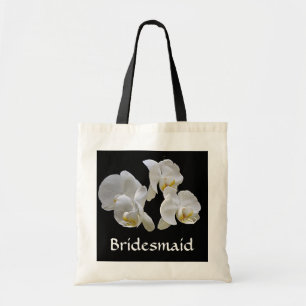Bolsa Tote Dama de honra com as orquídeas brancas no saco