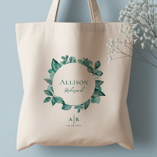 Bolsa Tote Dama de Honra, Dama, Casamento com Verde-água e Fo