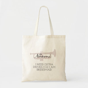 Bolsa Tote Dama de honra   Despedida de solteira com letra mi