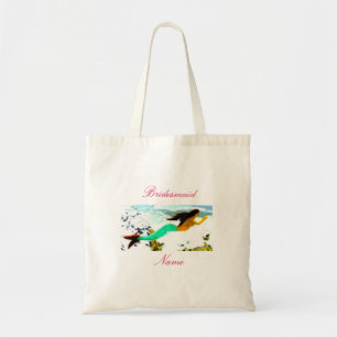Bolsa Tote dama de honra do brunette da Verde-cauda