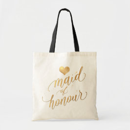 Bolsa Tote Dama de honra/Dourado Falso Letra