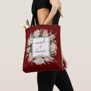 Bolsa Tote Dama de Honra Elegante Presente de Casamento Borgo