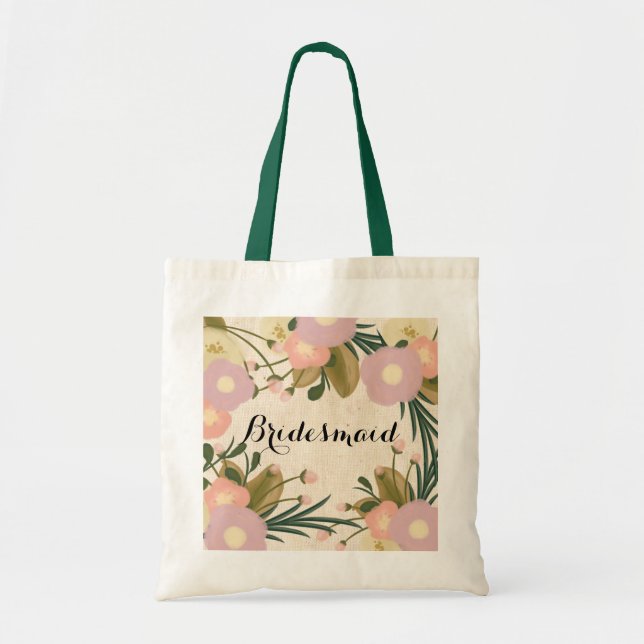 Bolsa Tote Dama de honra feita sob encomenda floral da (Frente)