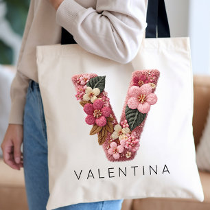Bolsa Tote Dama de honra Flor de Monograma Vintage Personal