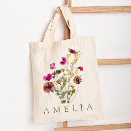Bolsa Tote Dama de honra Flor Silvestre Rústica Nome