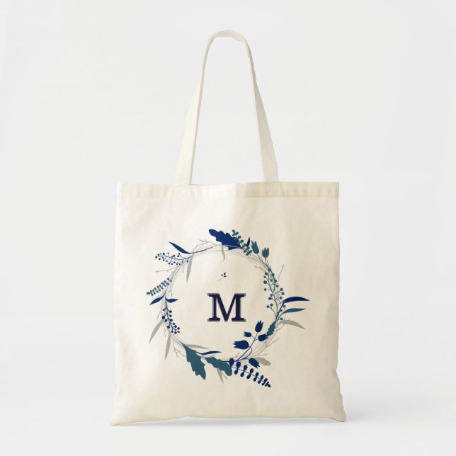 Bolsa Tote Dama de honra floral personalizada (Frente)