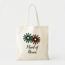 Bolsa Tote Dama de Honra Flores de Coral Turquesa