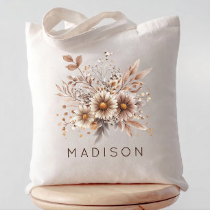 Bolsa Tote Dama de Honra   Nome de Despedida de Solteira Flor