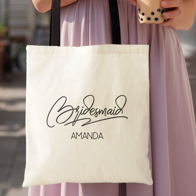 Bolsa Tote Dama de Honra Nome Personalizado (Personalized Bridesmaid Tote With Name)