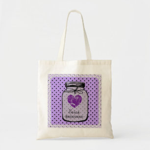 Bolsa Tote DAMA DE HONRA roxa A05A da sacola do casamento do