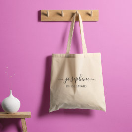 Bolsa Tote Dama de Honra Roxa Nome Personalizado