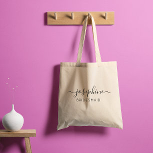 Bolsa Tote Dama de Honra Roxa Nome Personalizado