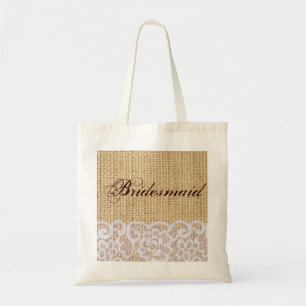 Bolsa Tote dama de honra rústica do país elegante do laço