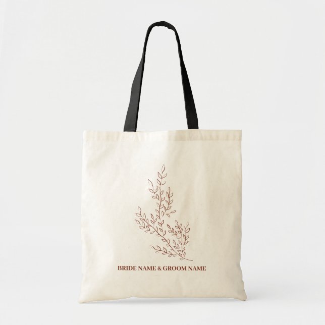 Bolsa Tote Dama de honra simples elegante e sofisticada (Frente)