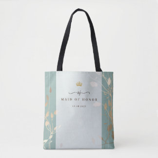 Bolsa Tote Dama de Honra | Verde Sage e Dourado